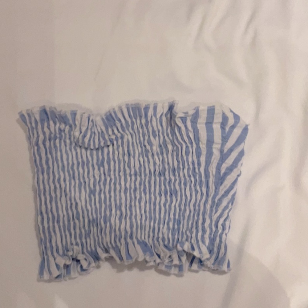 Kids CABAN saint barth blue and white cribbed tube top